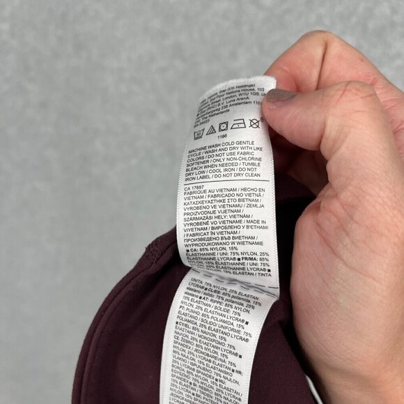 Athleta Elation Crossover Rib 7/8 Tight Size S Maroon Plum Purple Athletic Gym - Picture 8 of 14